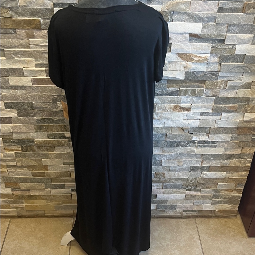 NEW Women's Black Short Sleeve Knot-Front Tunic - Picture 3 of 8